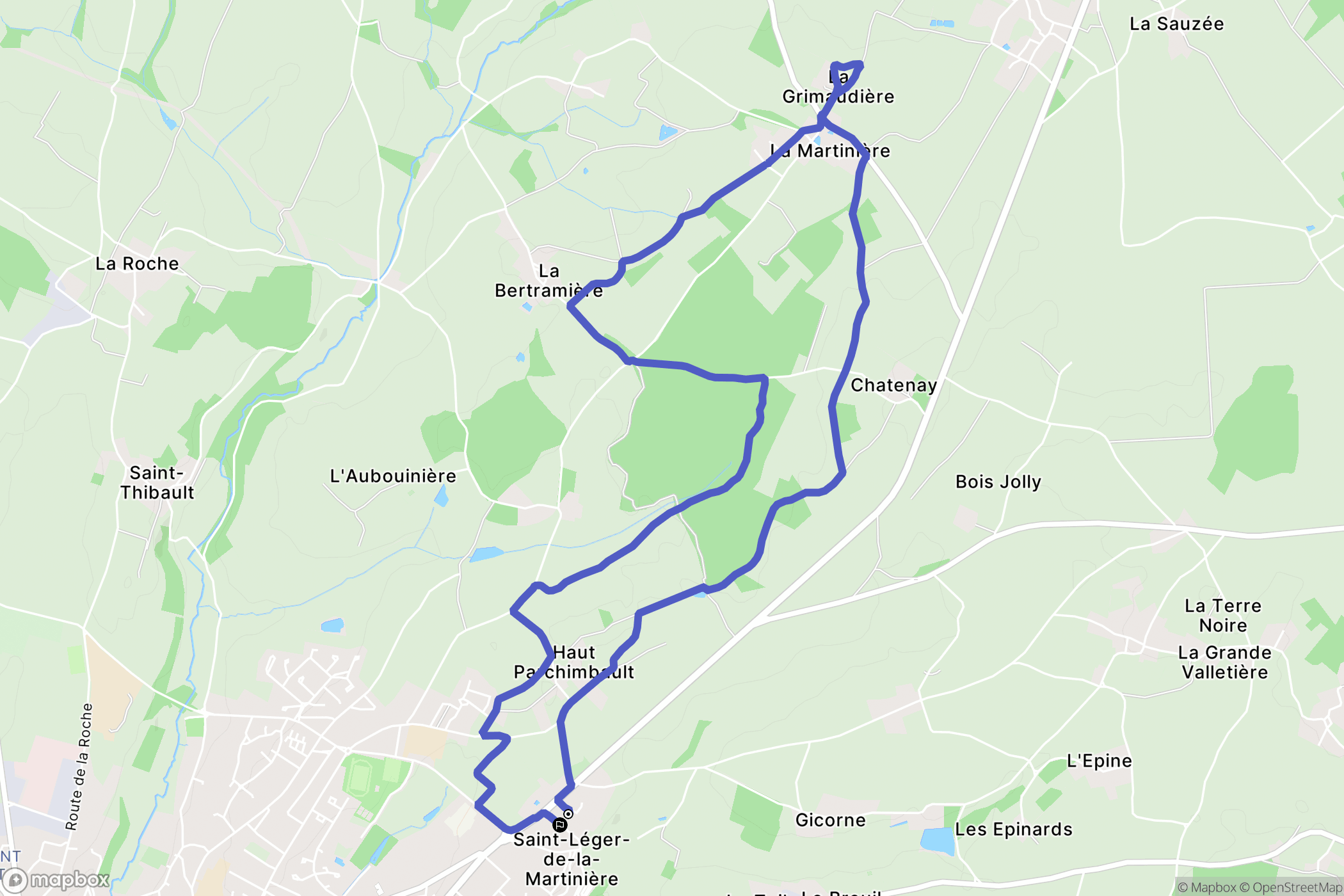 Melle : carte du parcours de randonnée - France