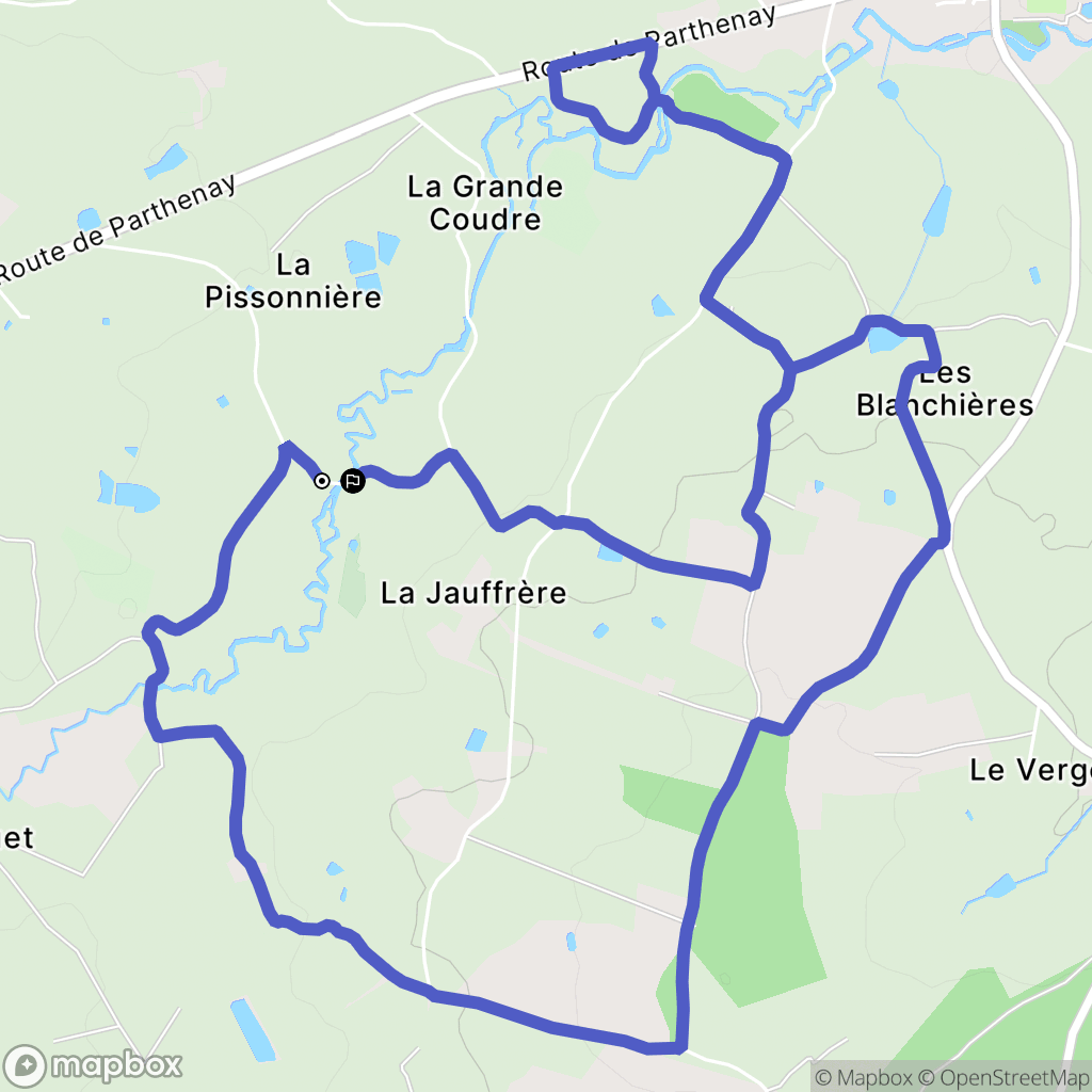 Azay-sur-Thouet : carte du parcours de randonnée - France