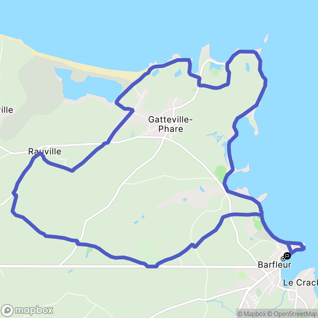 Barfleur : carte du parcours de randonnée - France