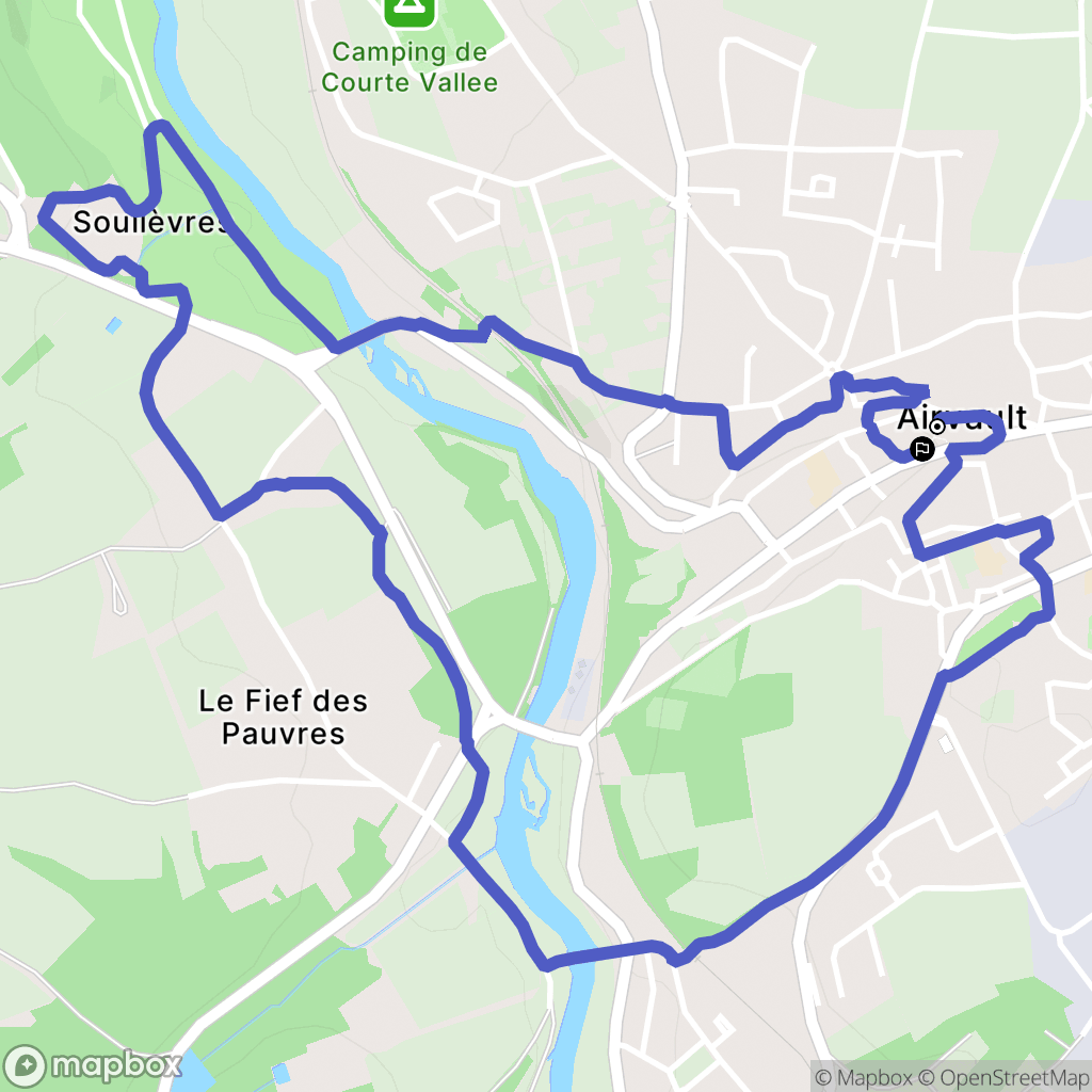 Airvault : carte du parcours de randonnée - France