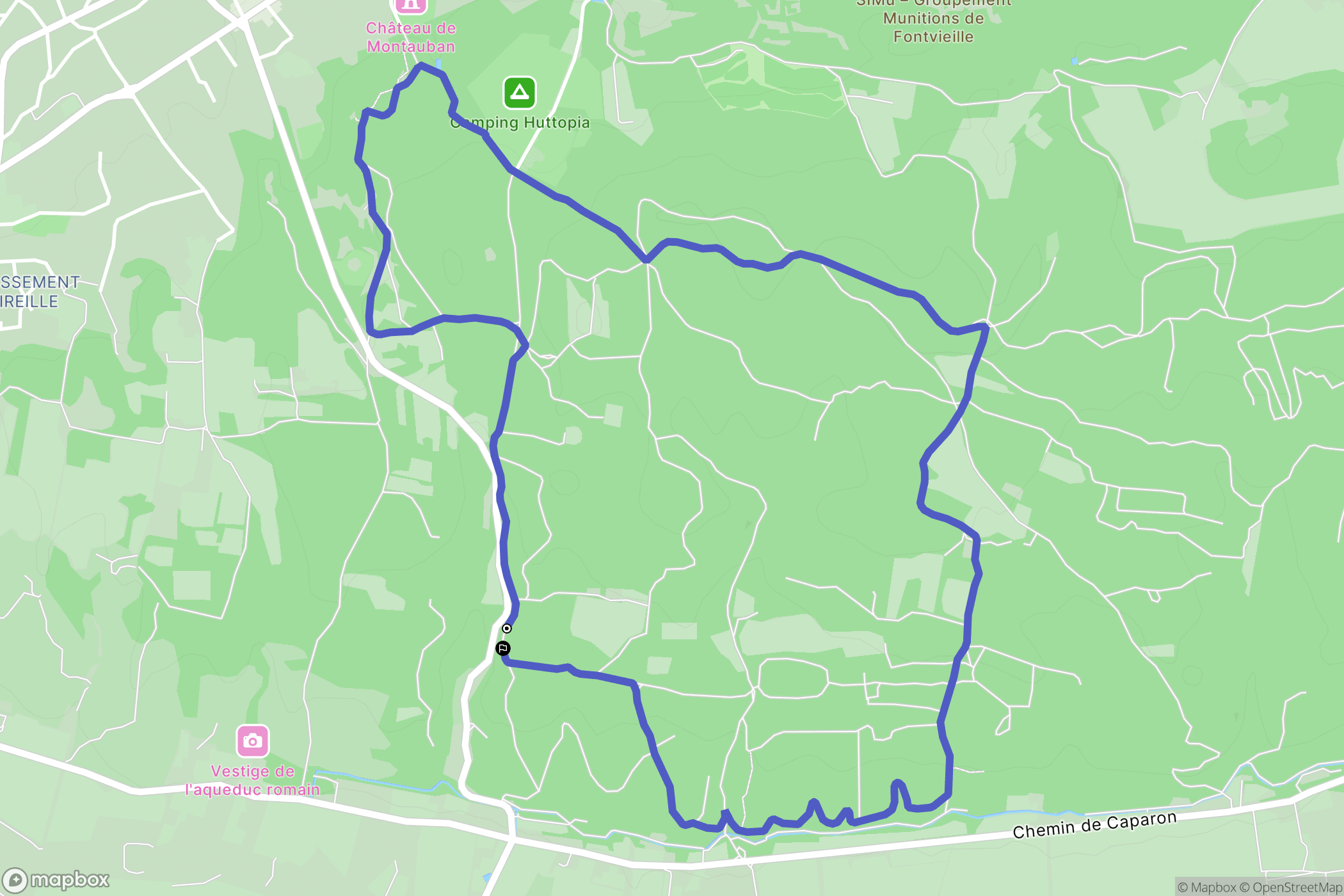 Fontvieille : carte du parcours de randonnée - France