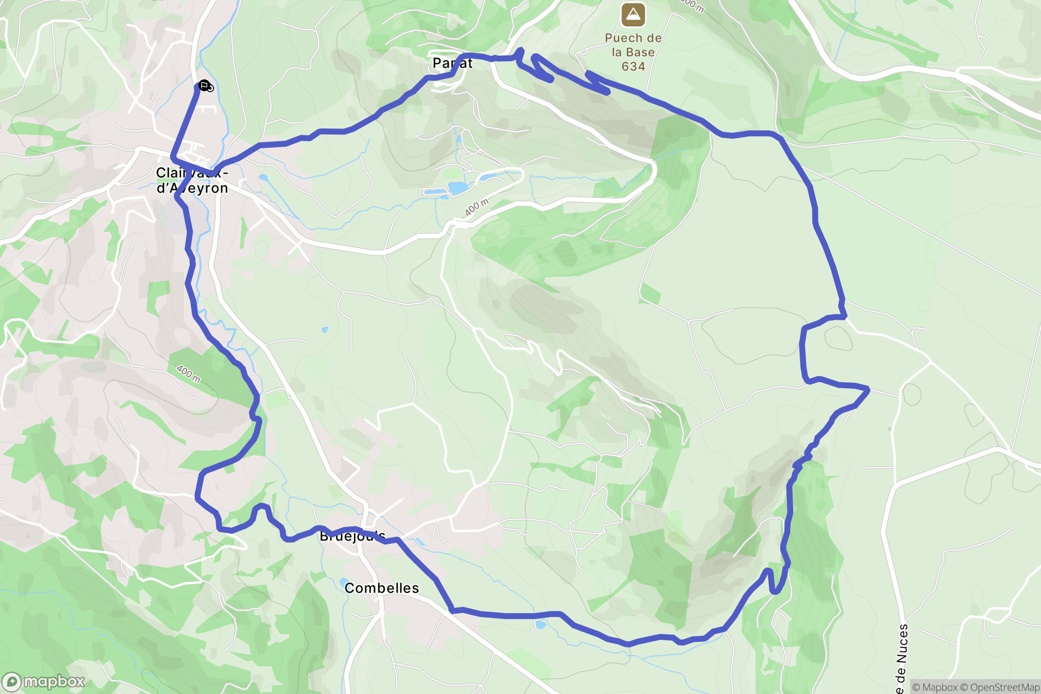 Clairvaux-d'Aveyron : carte du parcours de randonnée - France