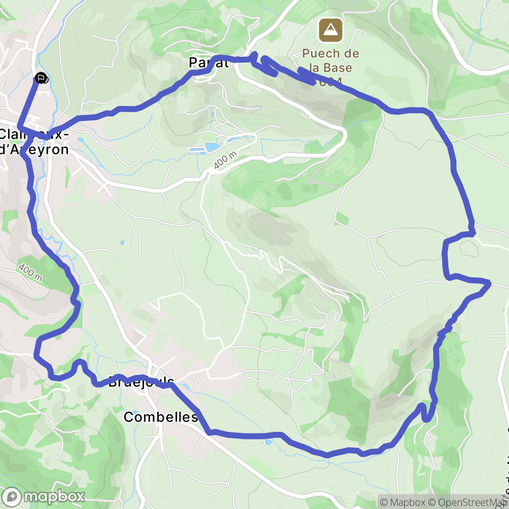 Clairvaux-d'Aveyron : carte du parcours de randonnée - France