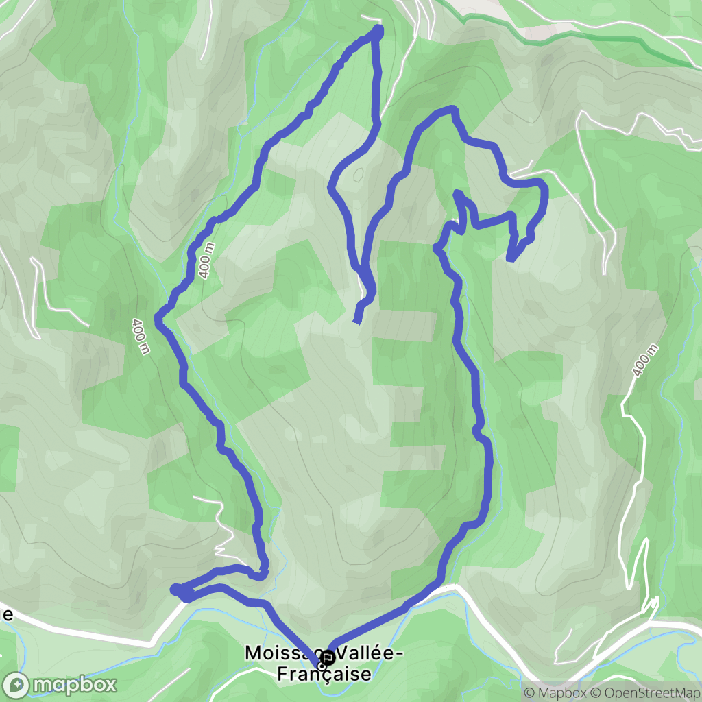 Moissac-Vallée-Française : carte du parcours de randonnée - France
