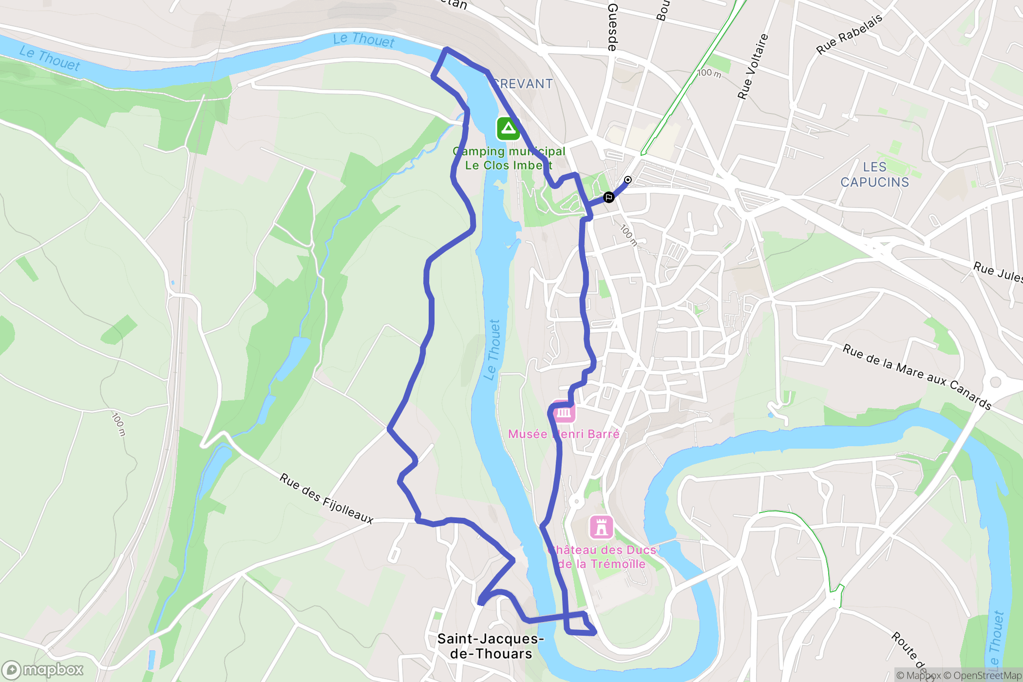 Thouars : carte du parcours de randonnée - France