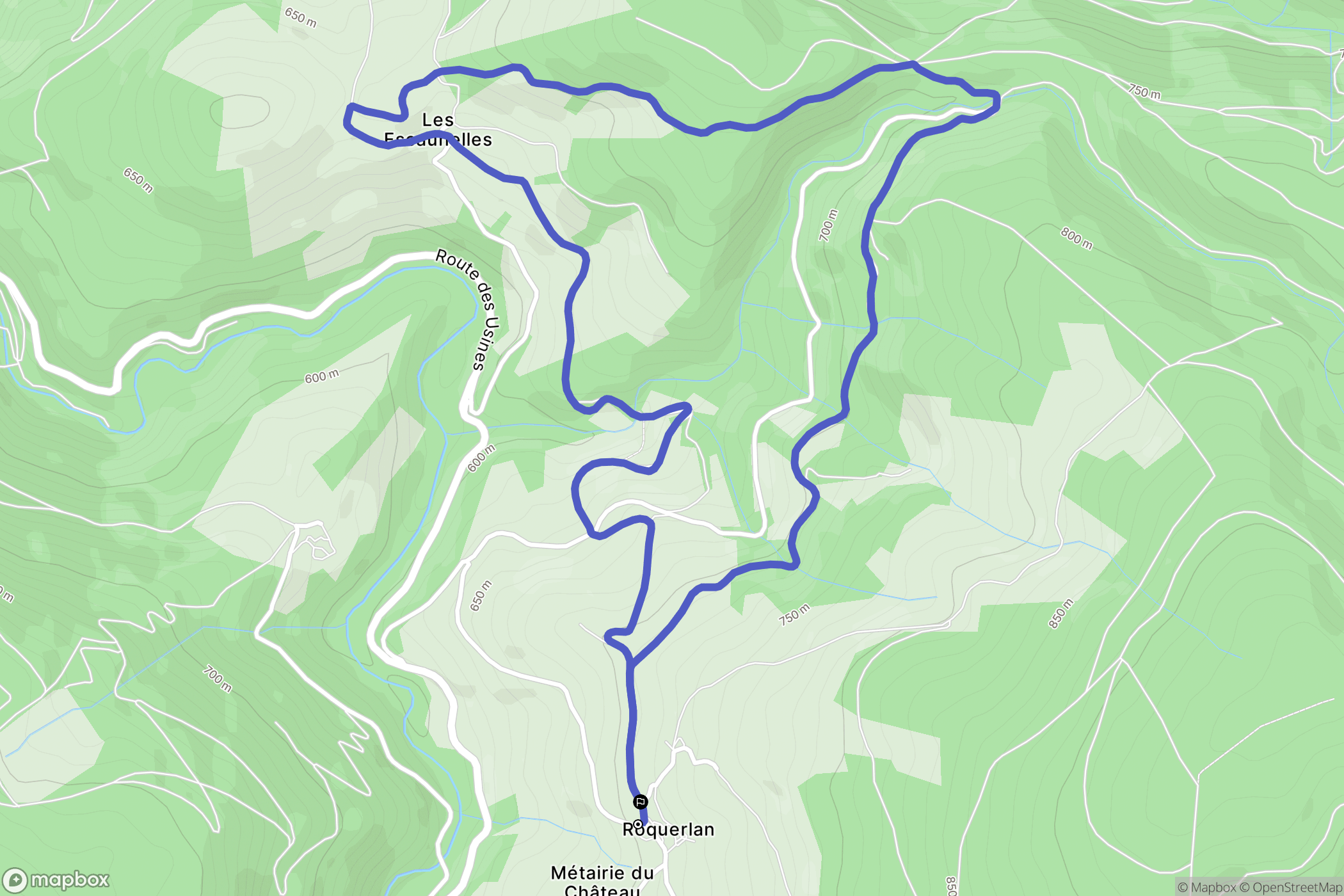 Mazamet : carte du parcours de randonnée - France