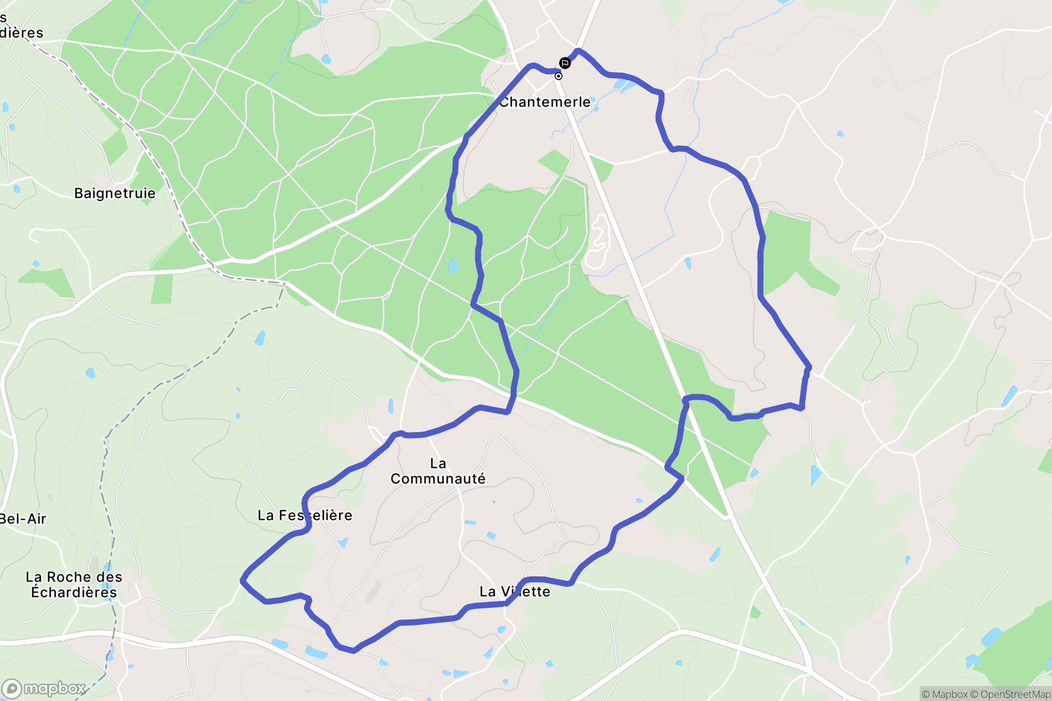 Moncoutant-sur-Sèvre : carte du parcours de randonnée - France