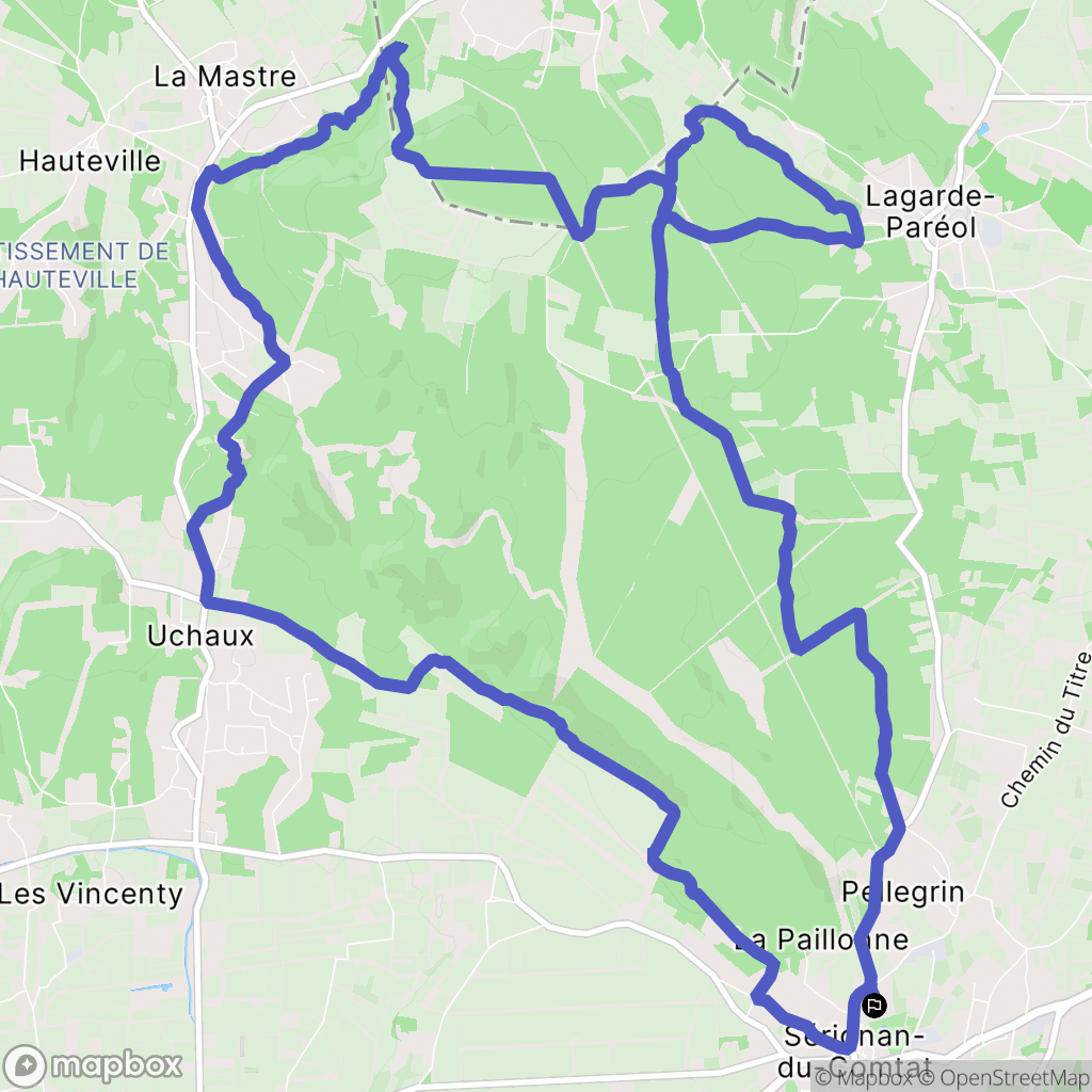 Sérignan-du-Comtat : carte du parcours de randonnée - France