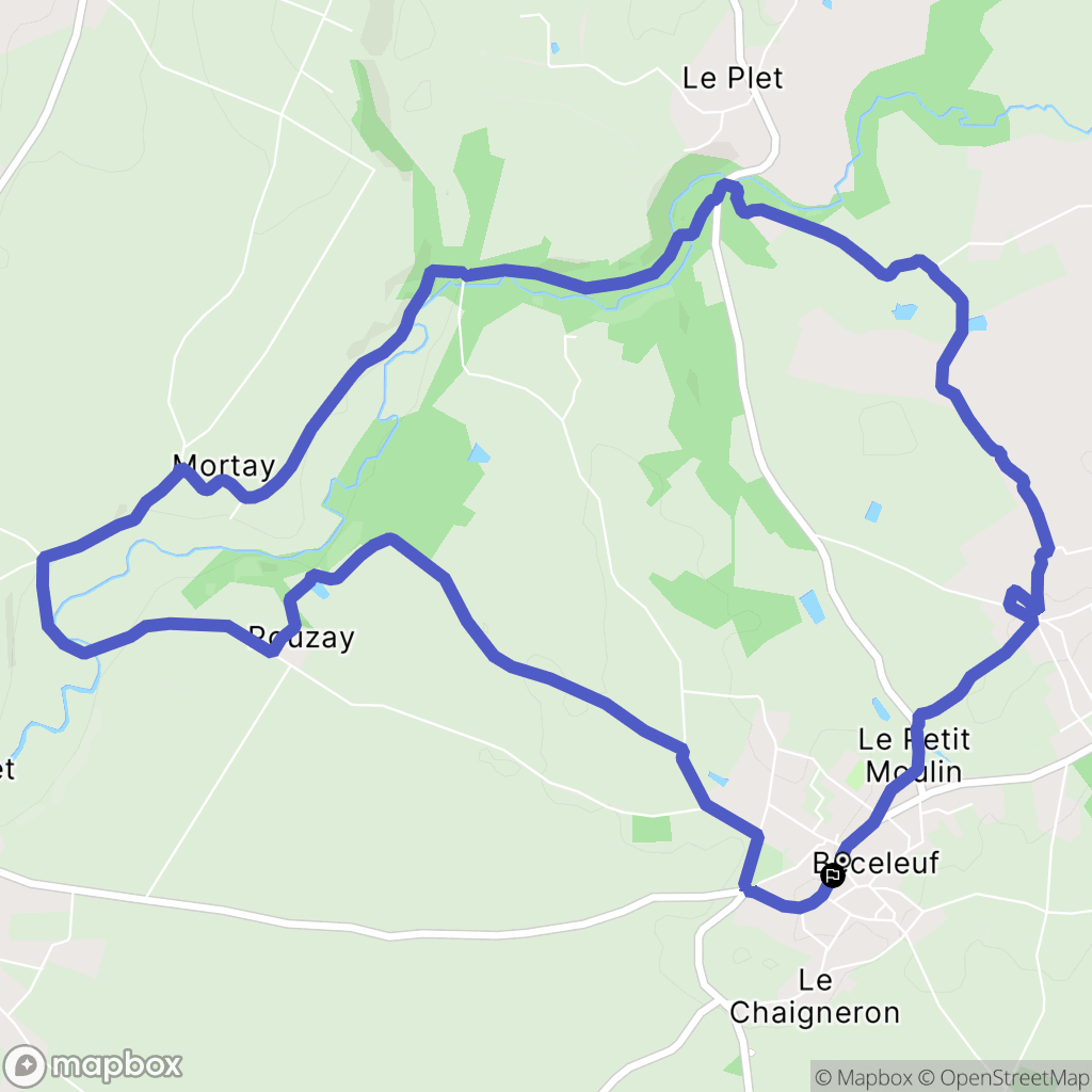 Béceleuf : carte du parcours de randonnée - France