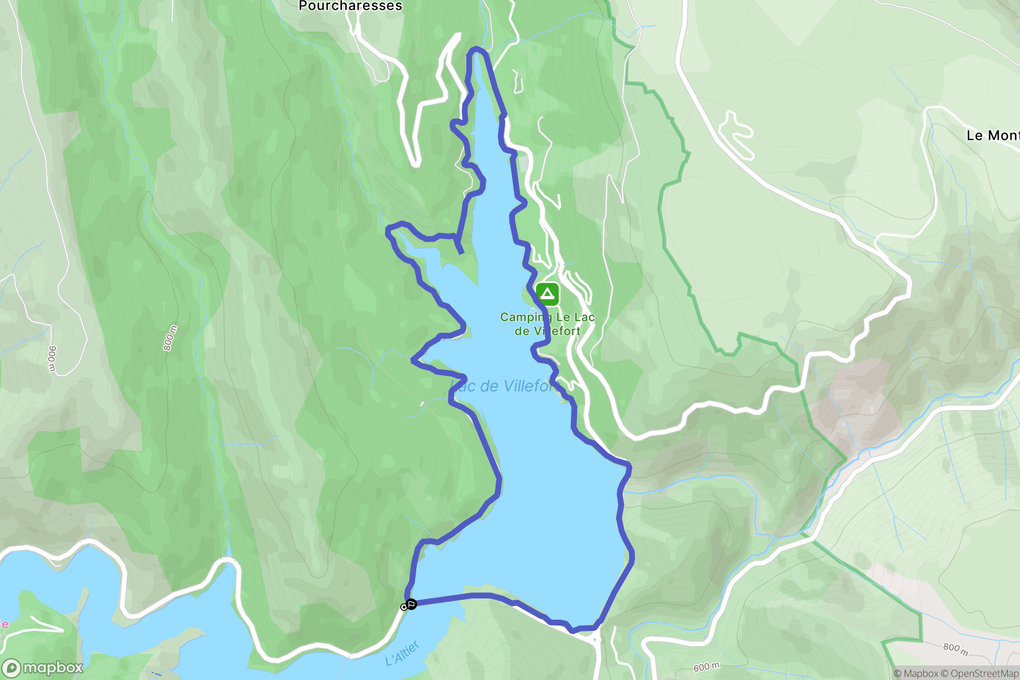 Villefort : carte du parcours de randonnée - France