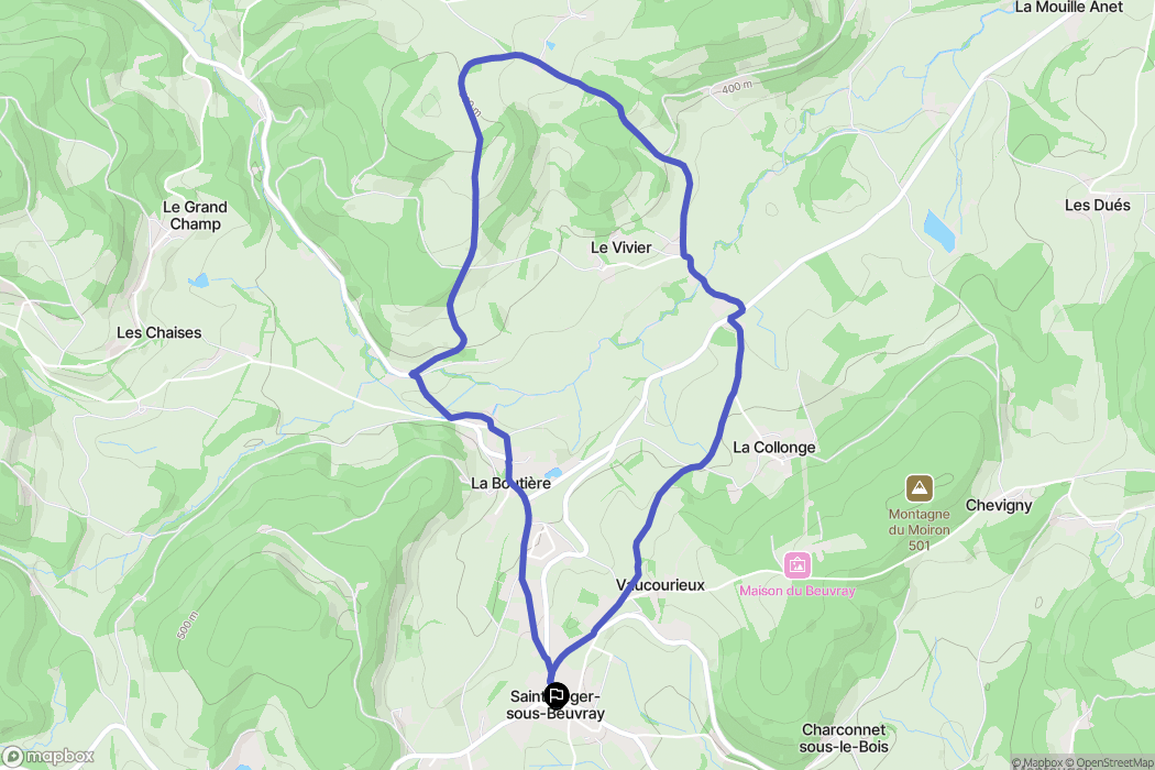 Saint-Léger-sous-Beuvray : carte du parcours de randonnée - France
