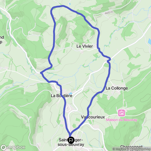 Saint-Léger-sous-Beuvray : carte du parcours de randonnée - France