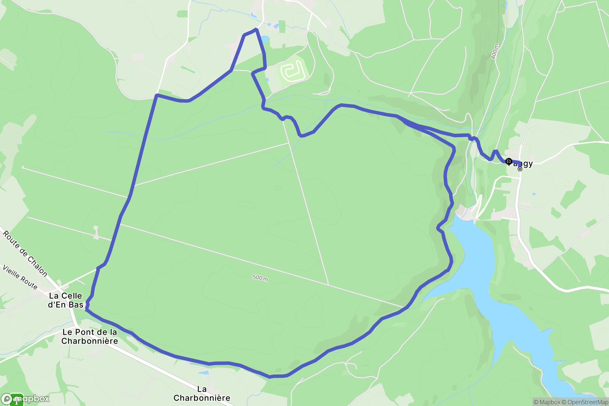 Tintry : carte du parcours de randonnée - France