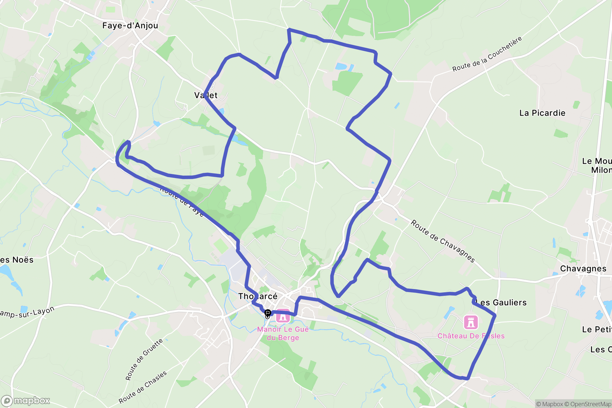 Bellevigne-en-Layon : carte du parcours de randonnée - France