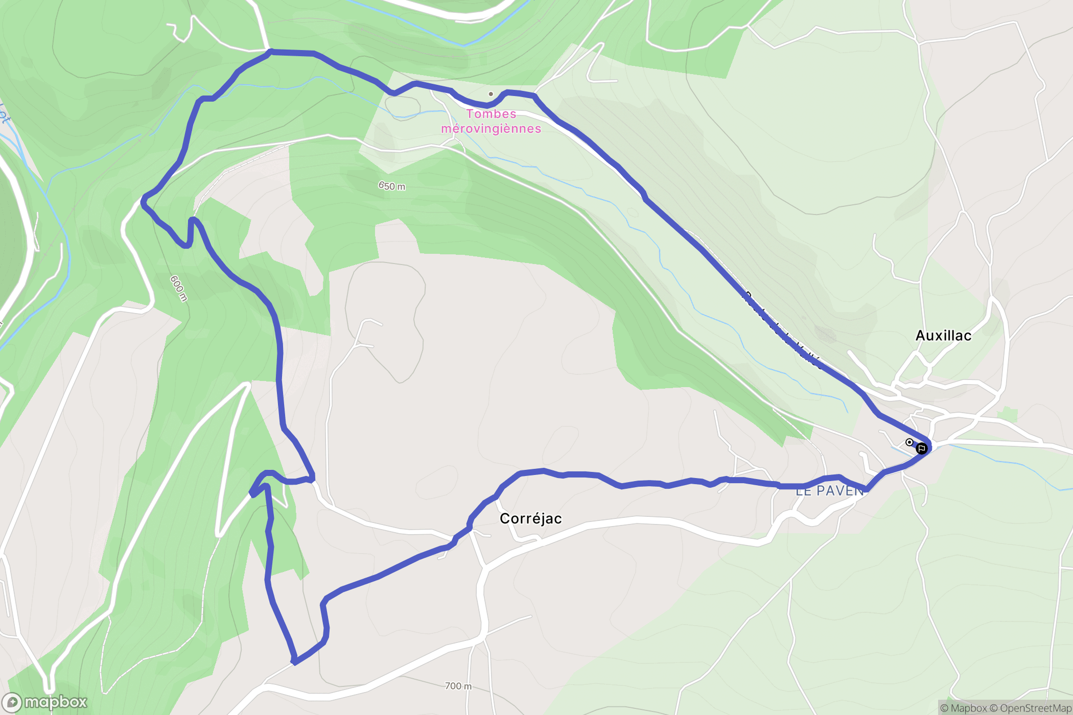 La Canourgue : carte du parcours de randonnée - France
