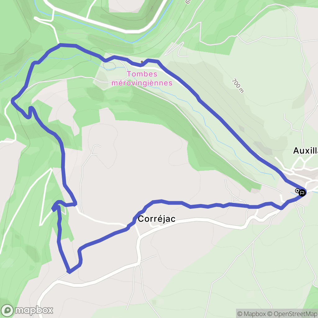 La Canourgue : carte du parcours de randonnée - France
