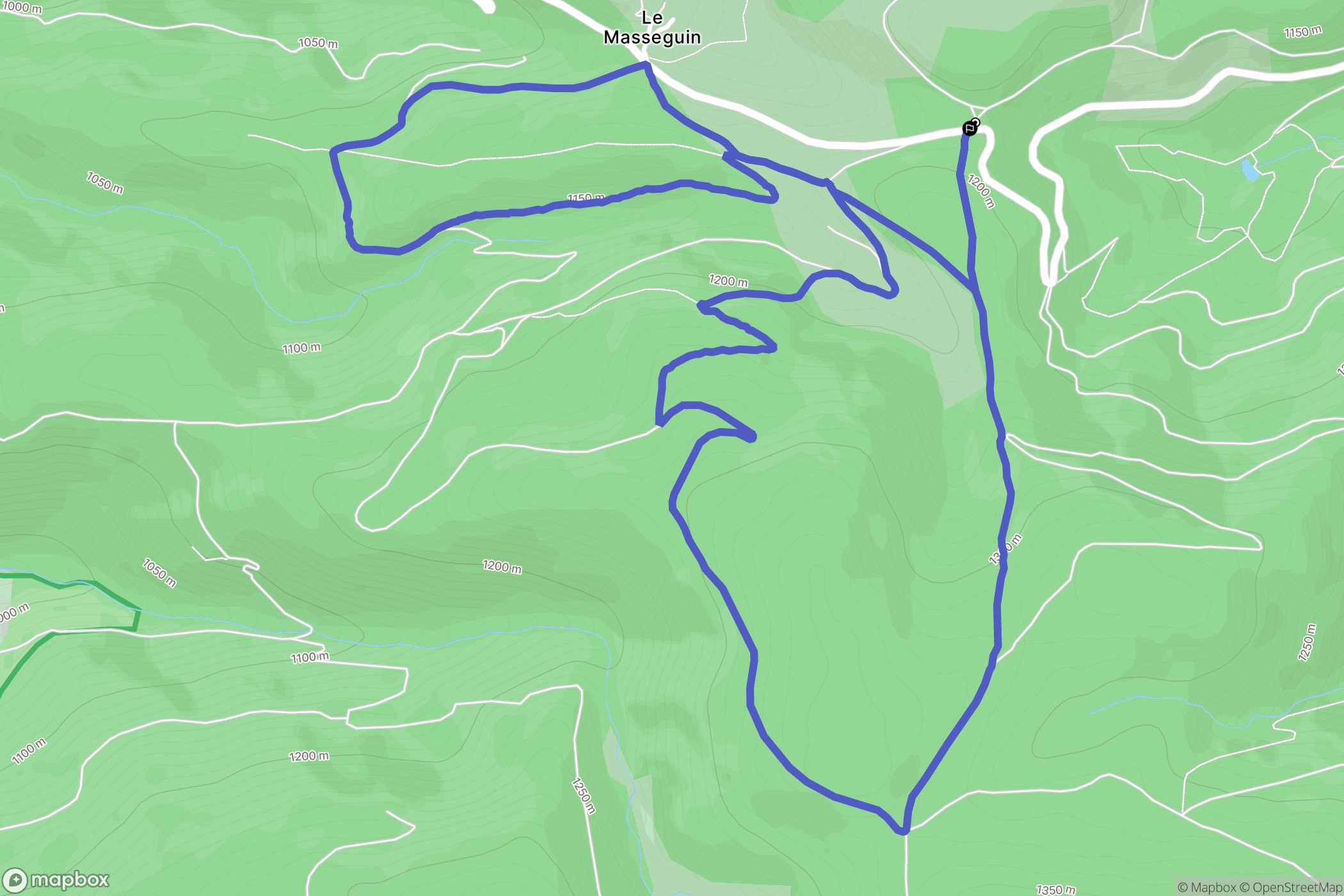 Lanuéjols : carte du parcours de randonnée - France