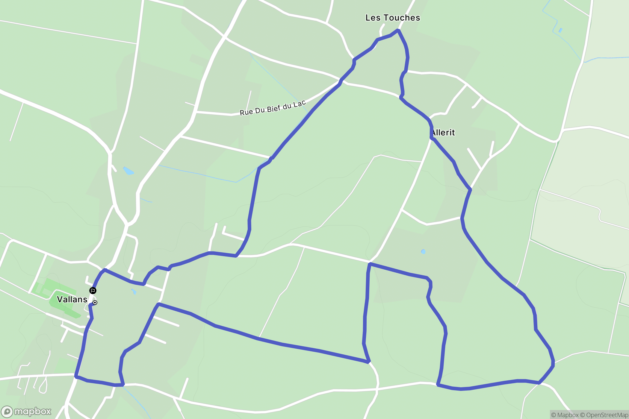 Vallans : carte du parcours de randonnée - France