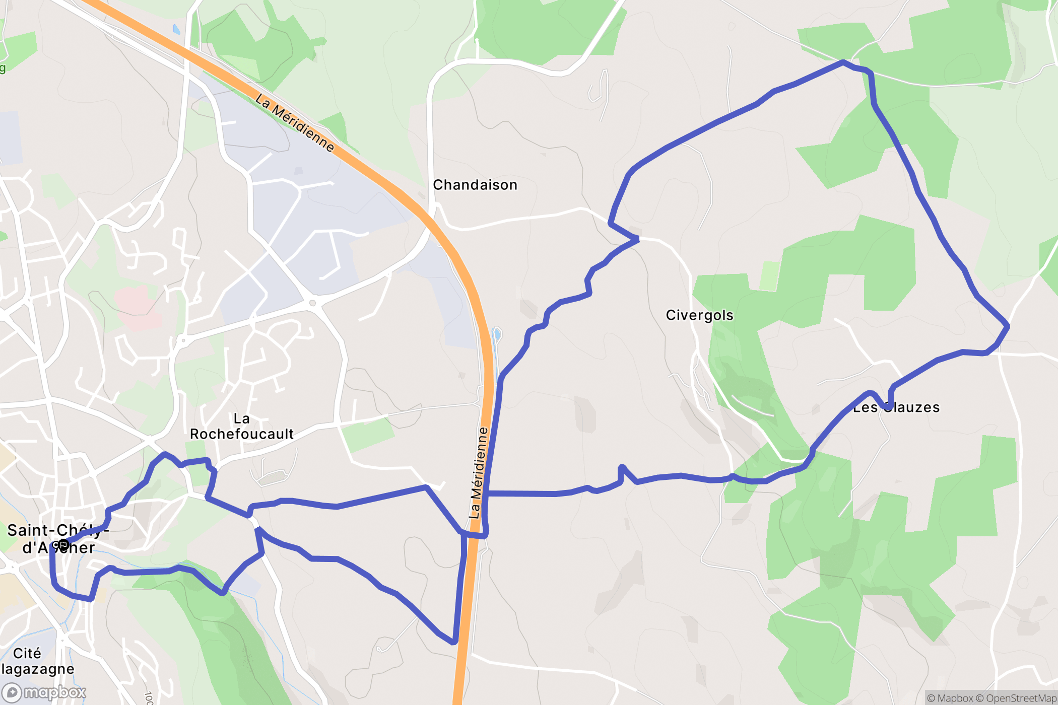 Saint-Chély-d'Apcher : carte du parcours de randonnée - France