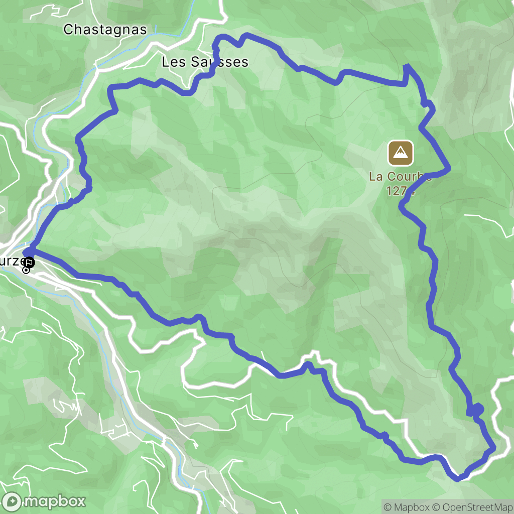 Burzet : carte du parcours de randonnée - France