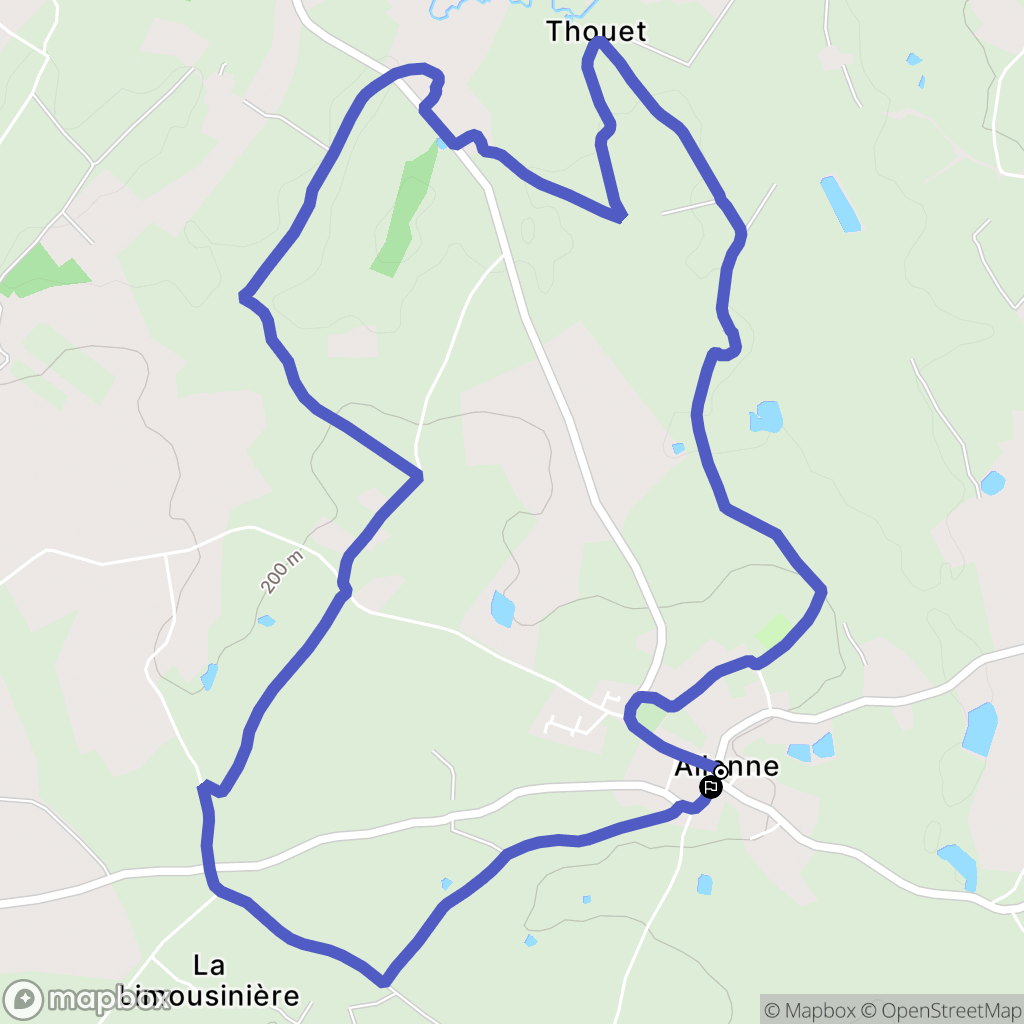 Allonne : carte du parcours de randonnée - France