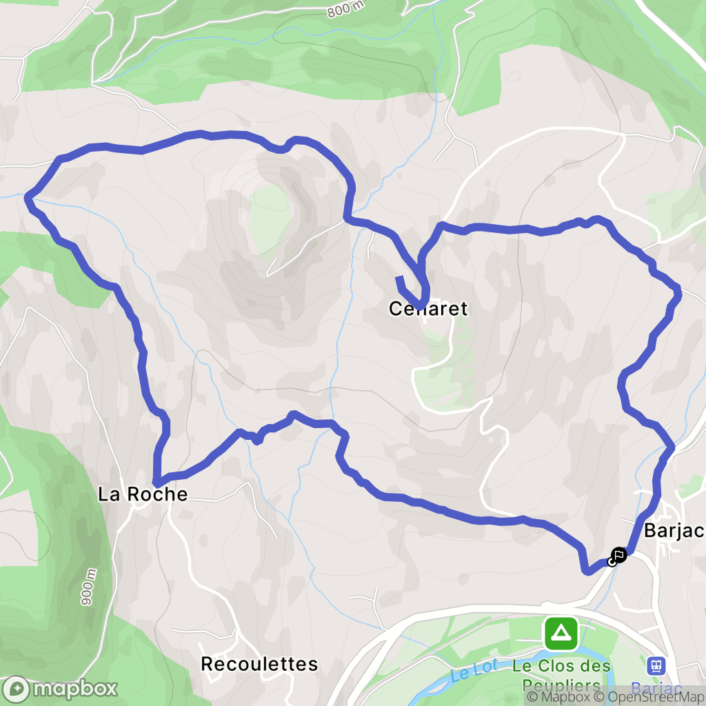 Barjac : carte du parcours de randonnée - France