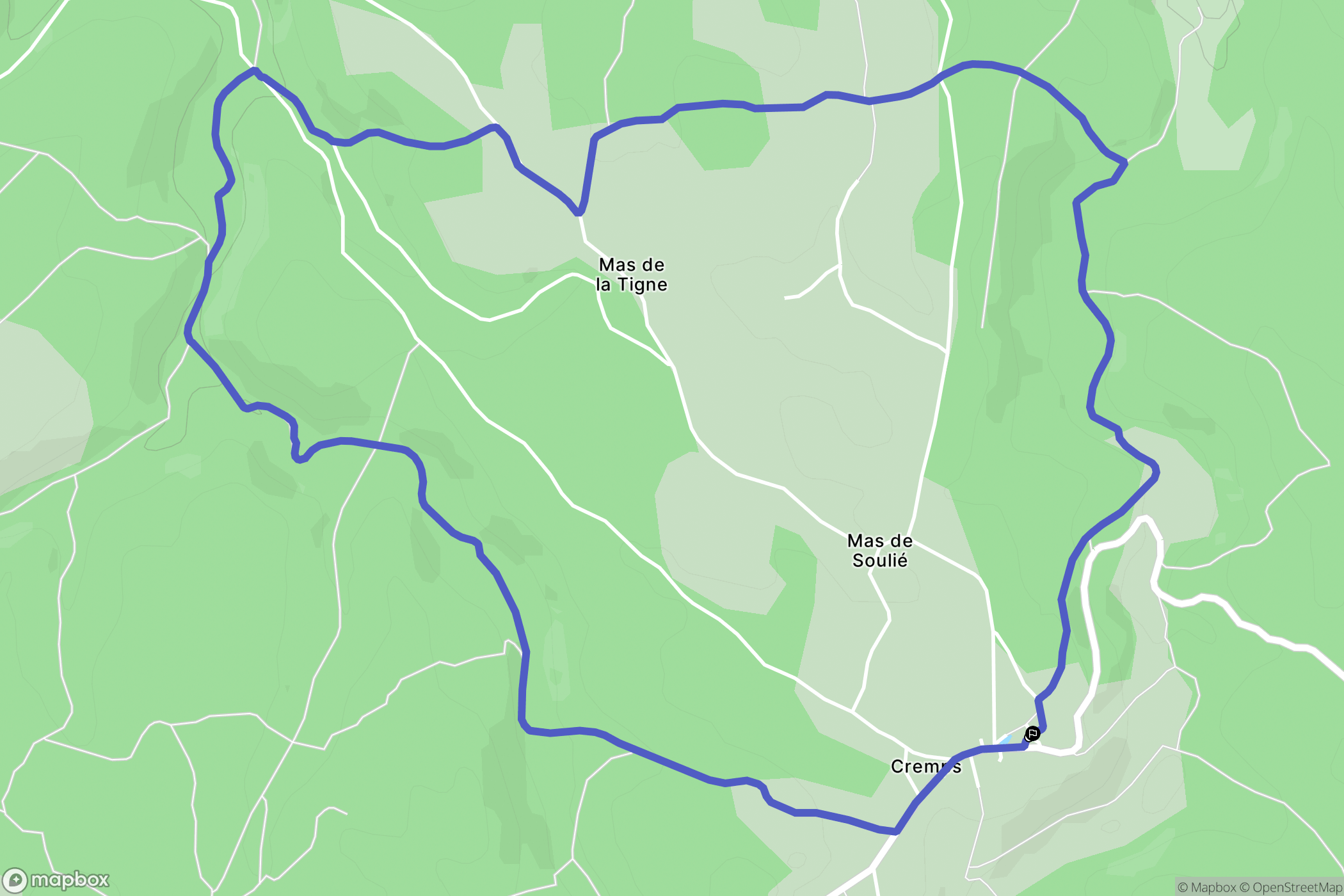 Cremps : carte du parcours de randonnée - France