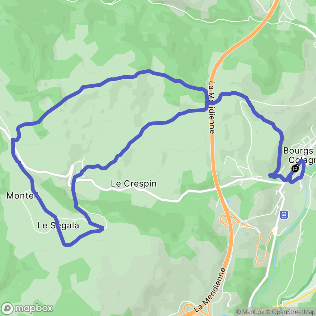 Bourgs-sur-Colagne : carte du parcours de randonnée - France