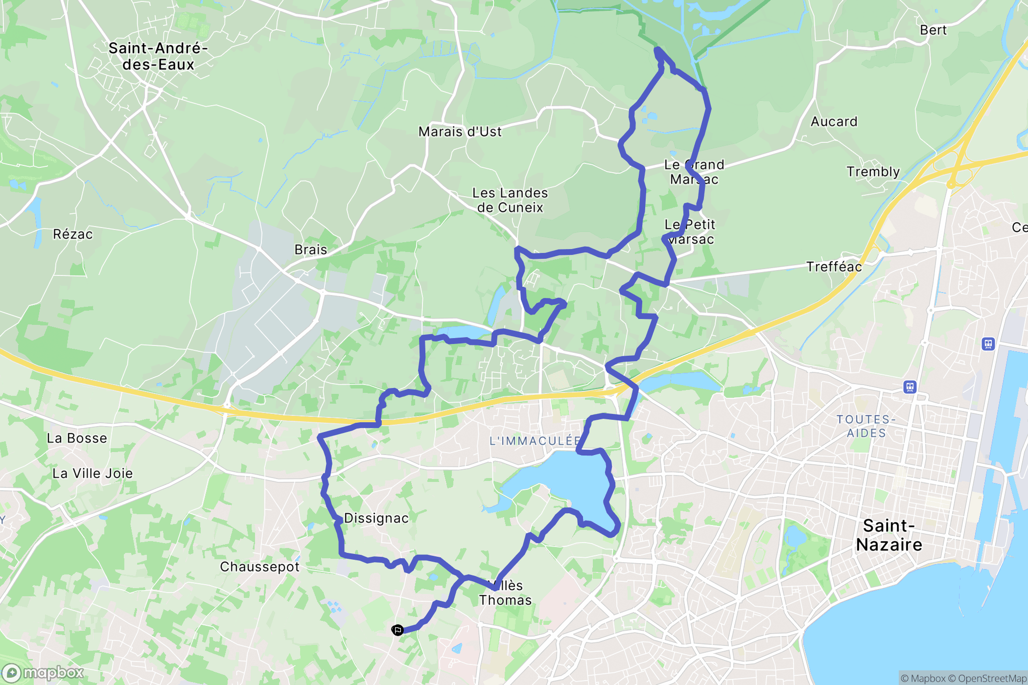 Saint-Nazaire : carte du parcours de randonnée - France