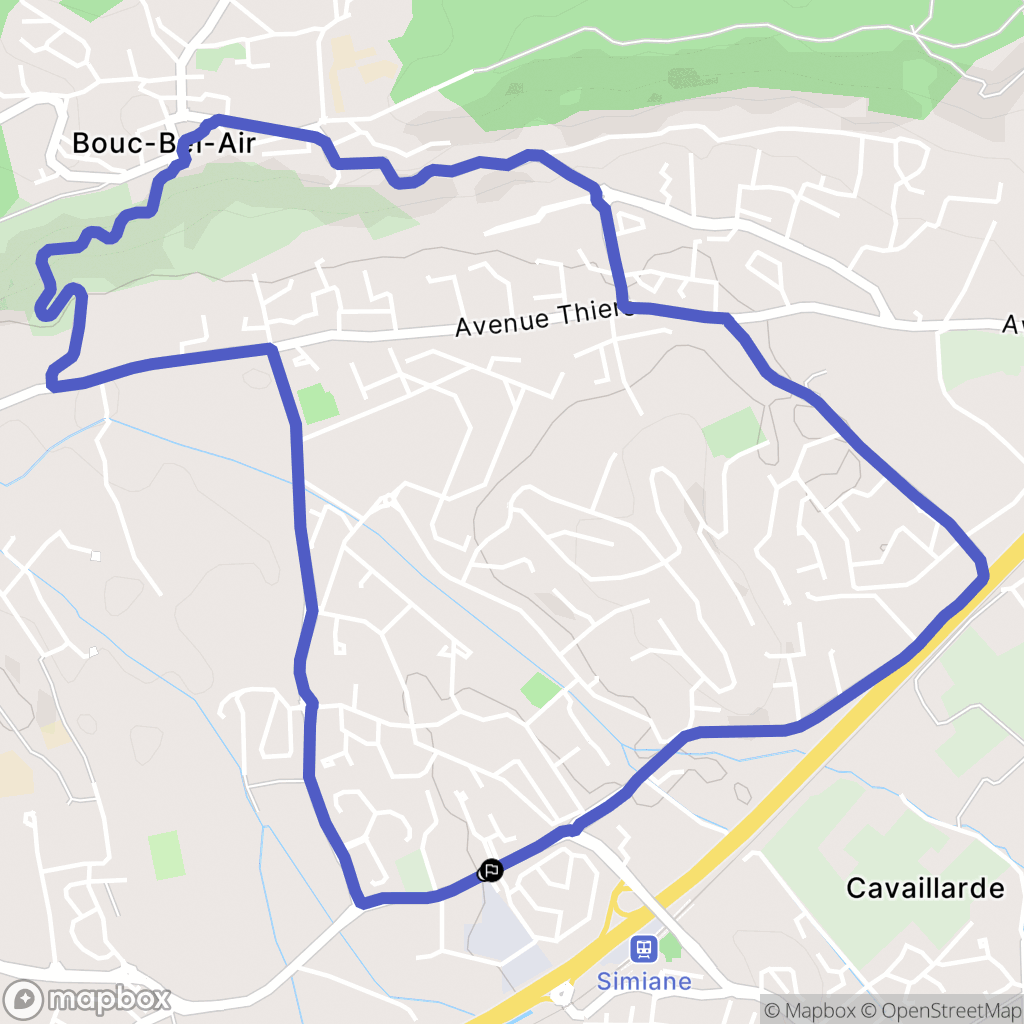 Simiane-Collongue : carte du parcours de randonnée - France