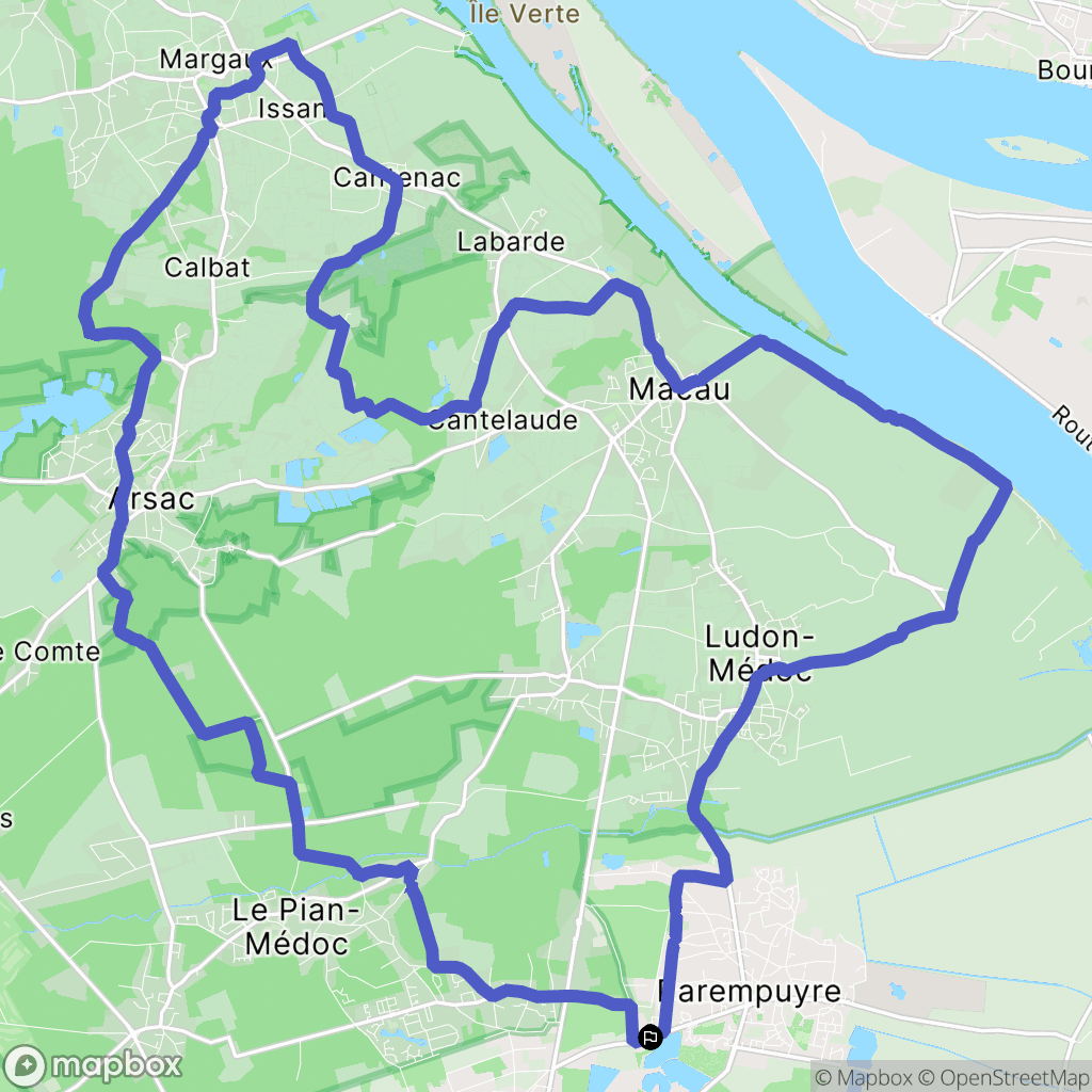 Parempuyre : carte du parcours de randonnée - France