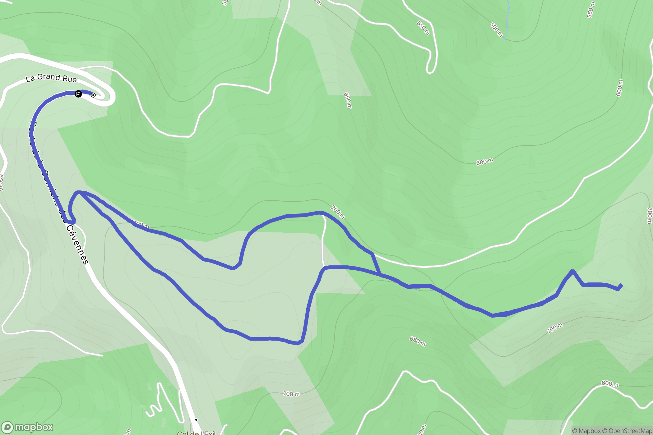 Moissac-Vallée-Française : carte du parcours de randonnée - France