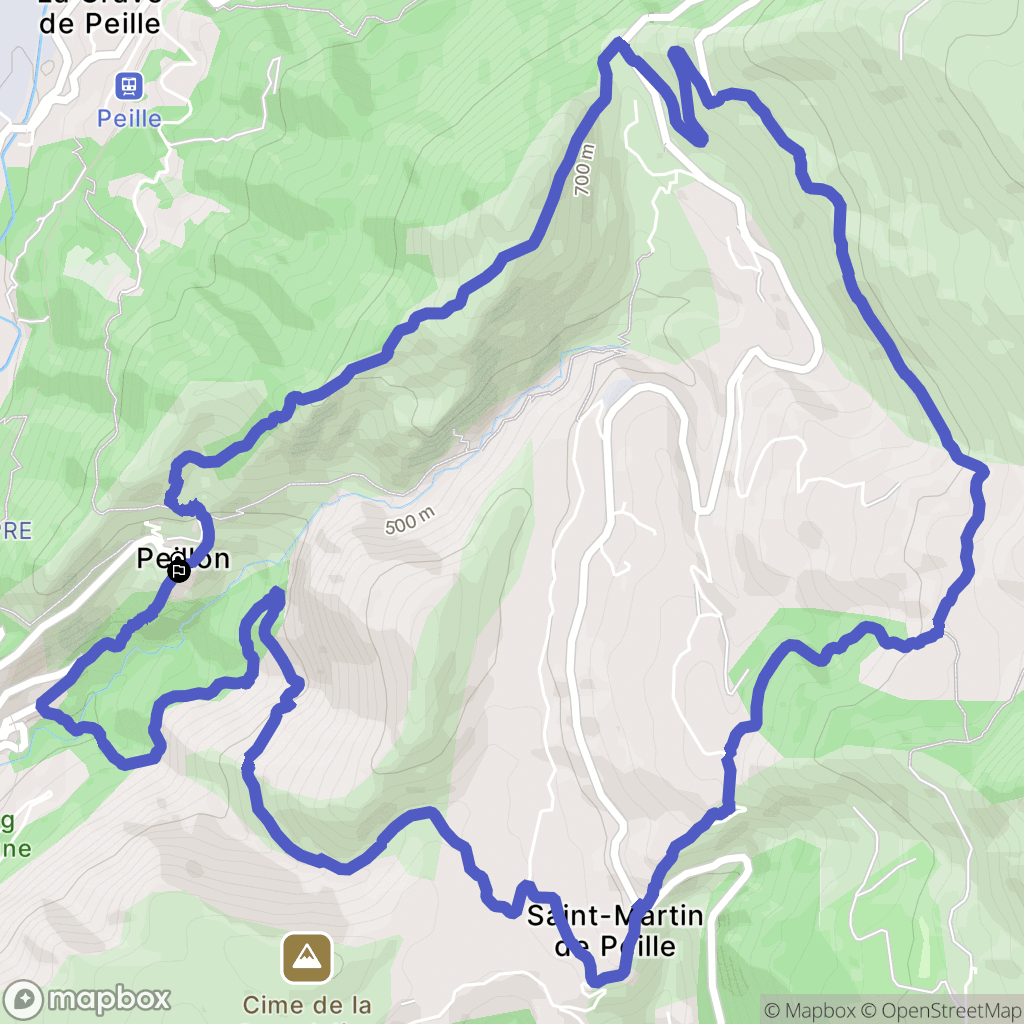 Peillon : carte du parcours de randonnée - France