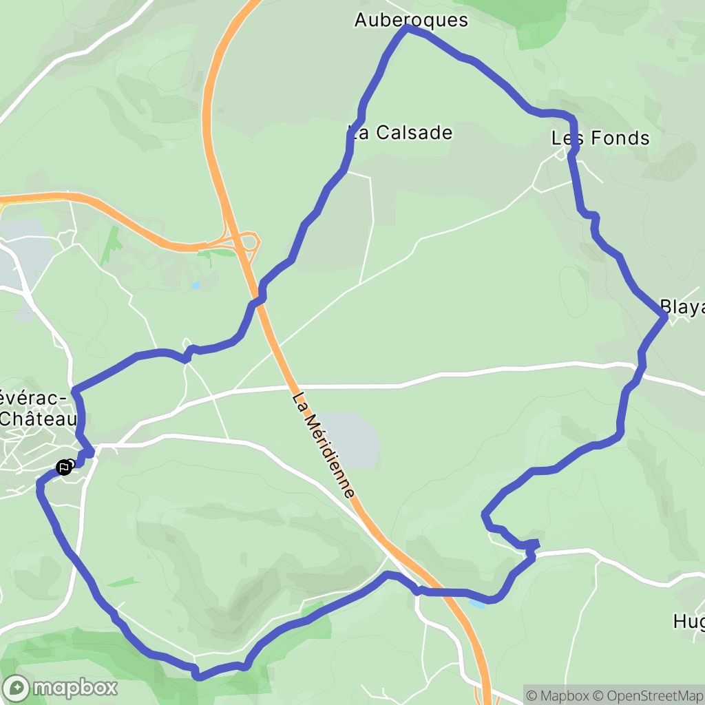 Sévérac-d'Aveyron : carte du parcours de randonnée - France
