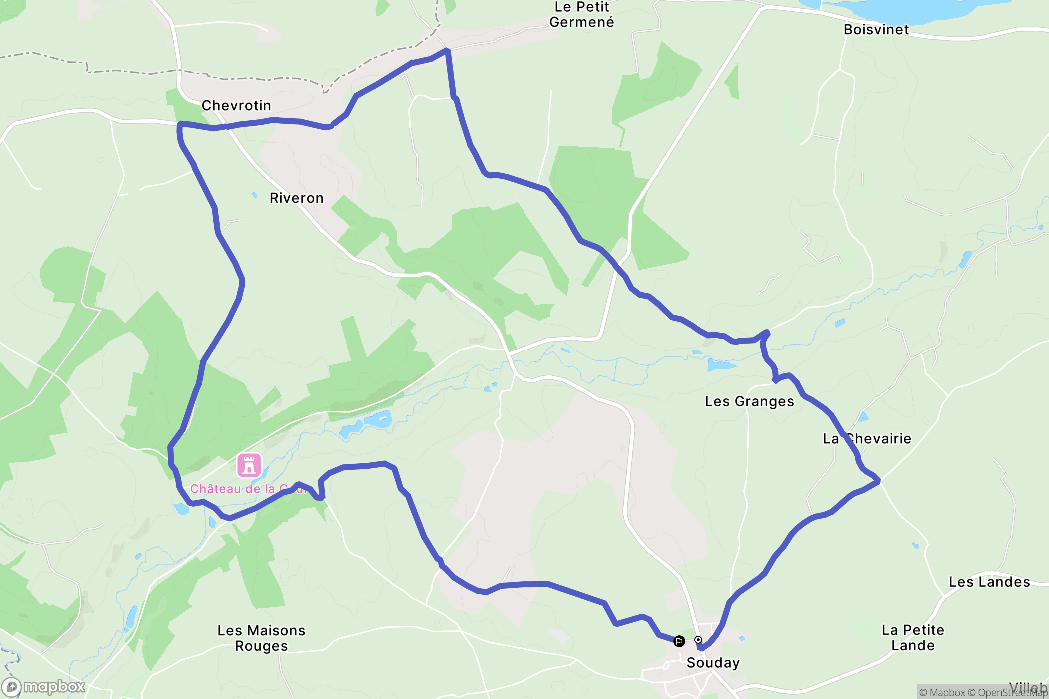 Couëtron-au-Perche : carte du parcours de randonnée - France