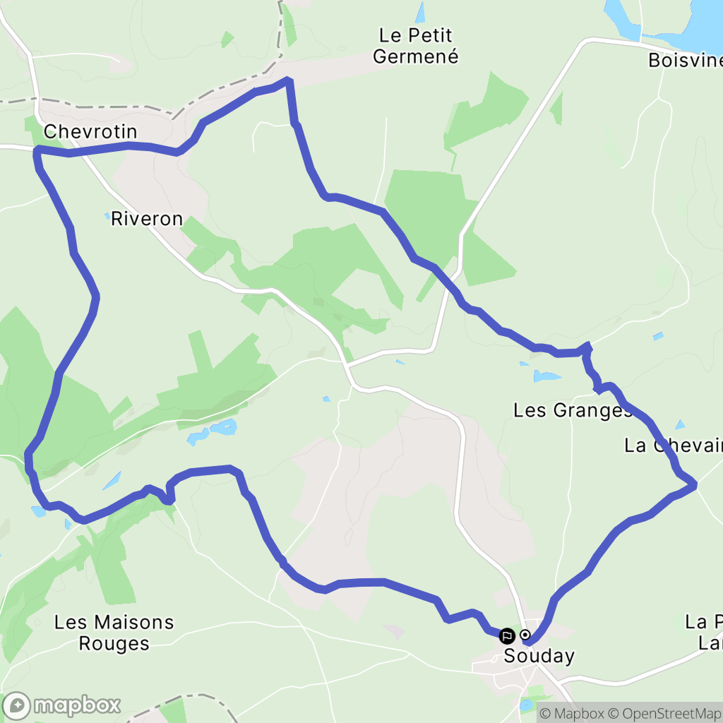 Couëtron-au-Perche : carte du parcours de randonnée - France