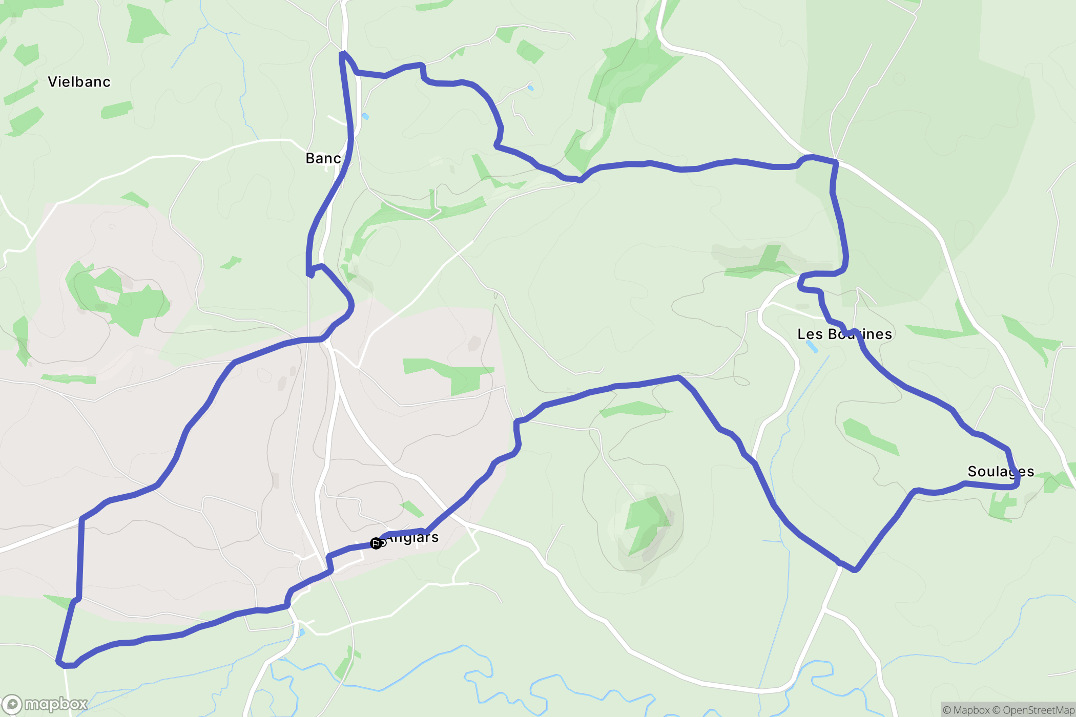 Bertholène : carte du parcours de randonnée - France