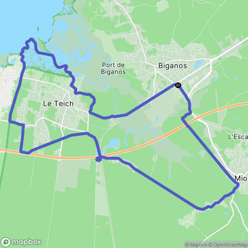 Biganos : carte du parcours de randonnée - France