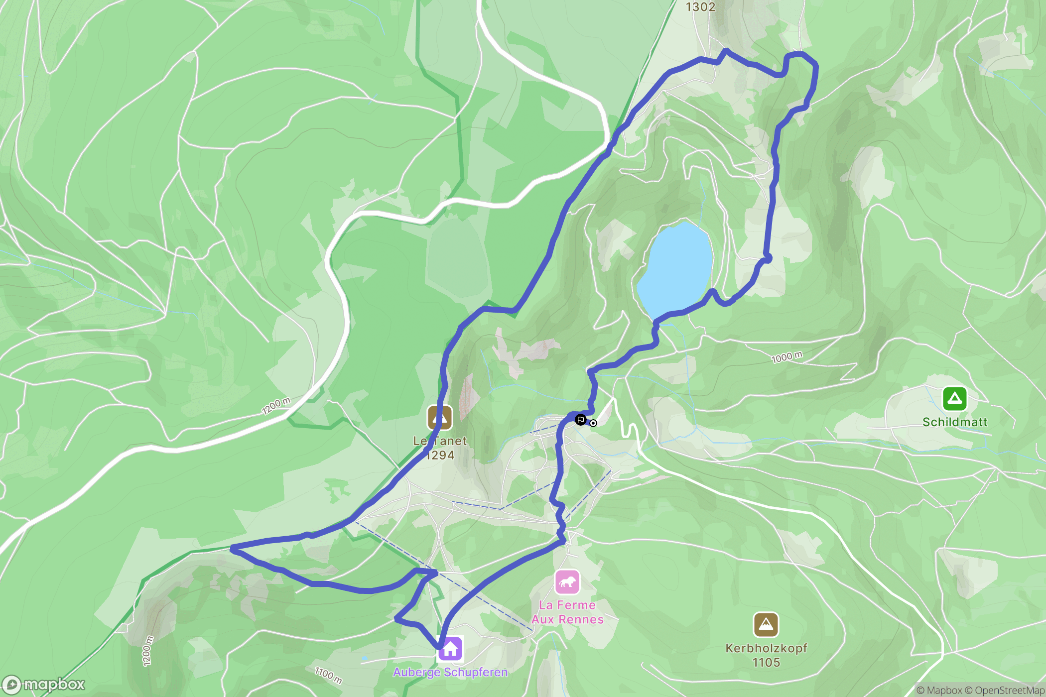 Soultzeren : carte du parcours de randonnée - France