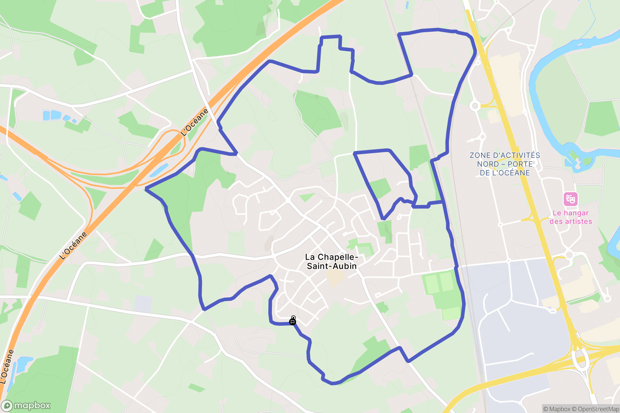 Chapelle-Saint-Aubin : carte du parcours de randonnée - France