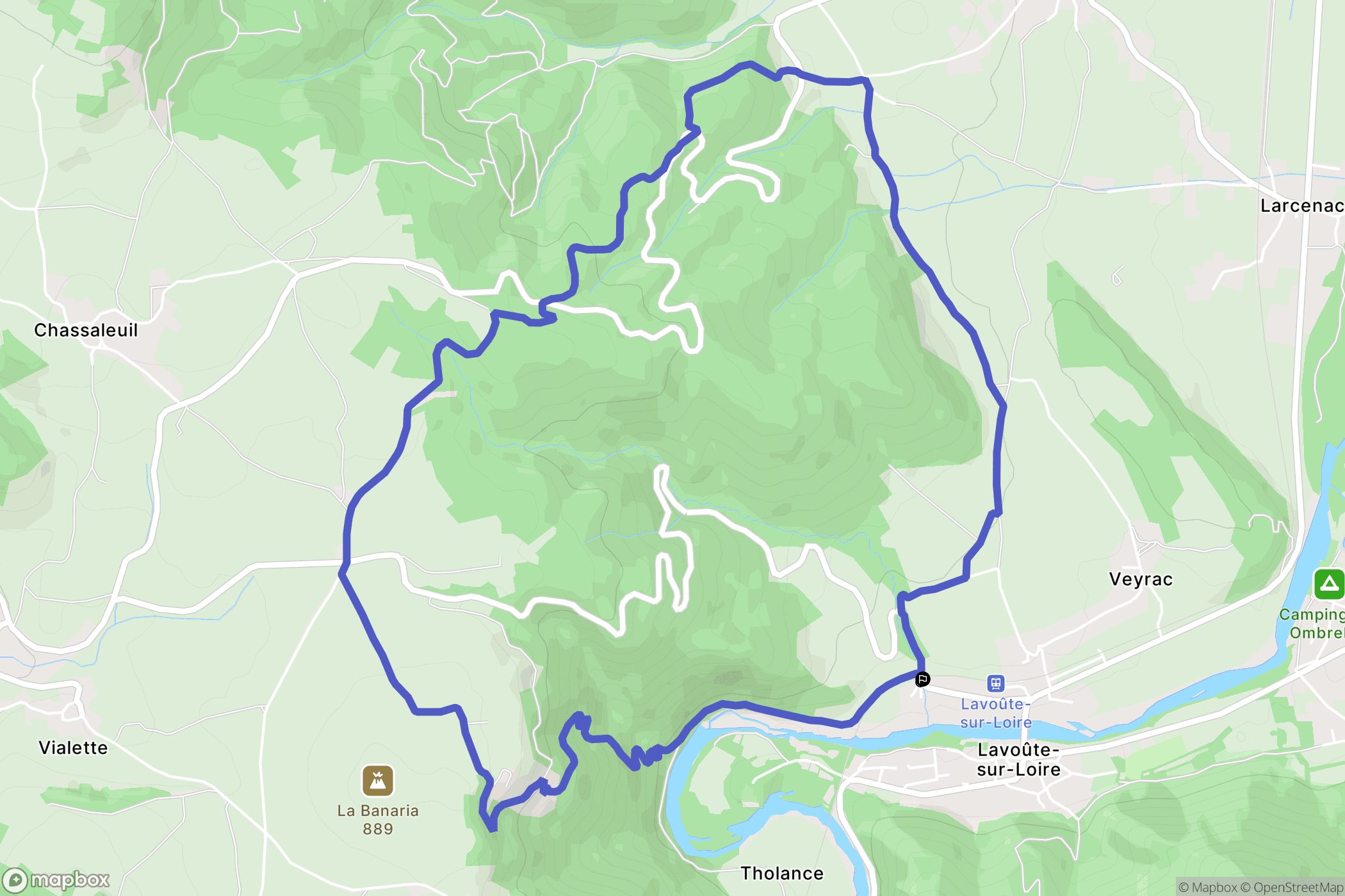 Lavoûte-sur-Loire : carte du parcours de randonnée - France