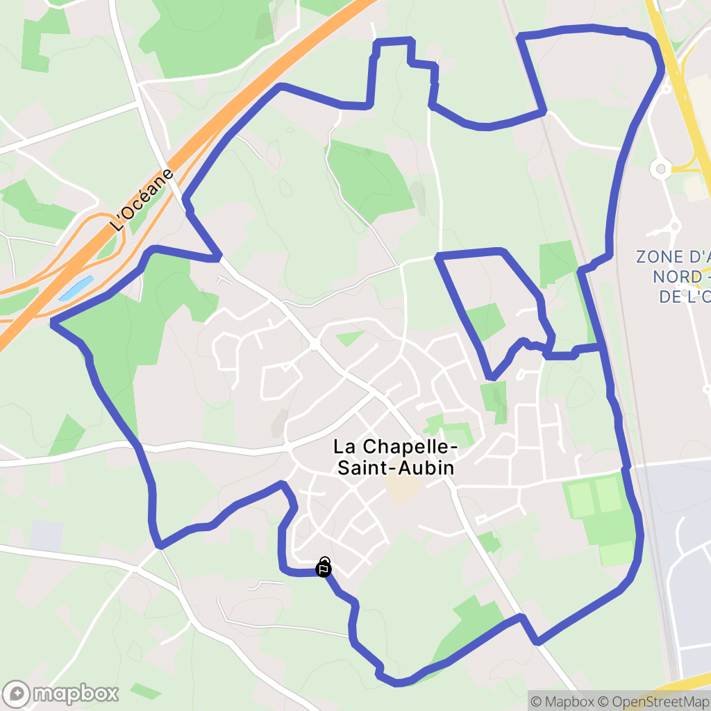 Chapelle-Saint-Aubin : carte du parcours de randonnée - France