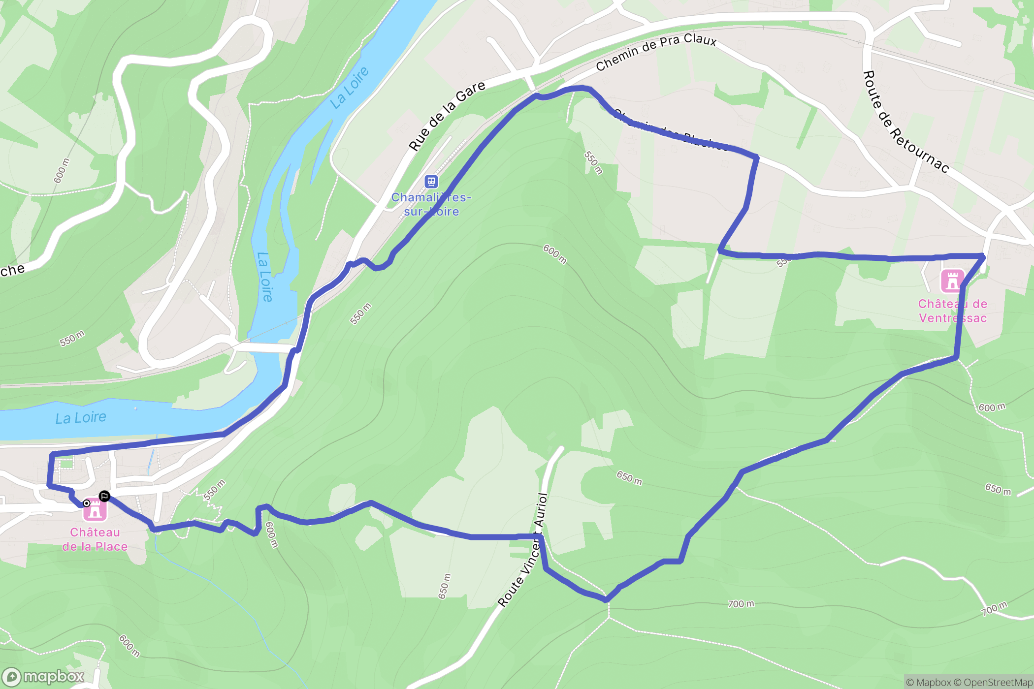 Chamalières-sur-Loire : carte du parcours de randonnée - France