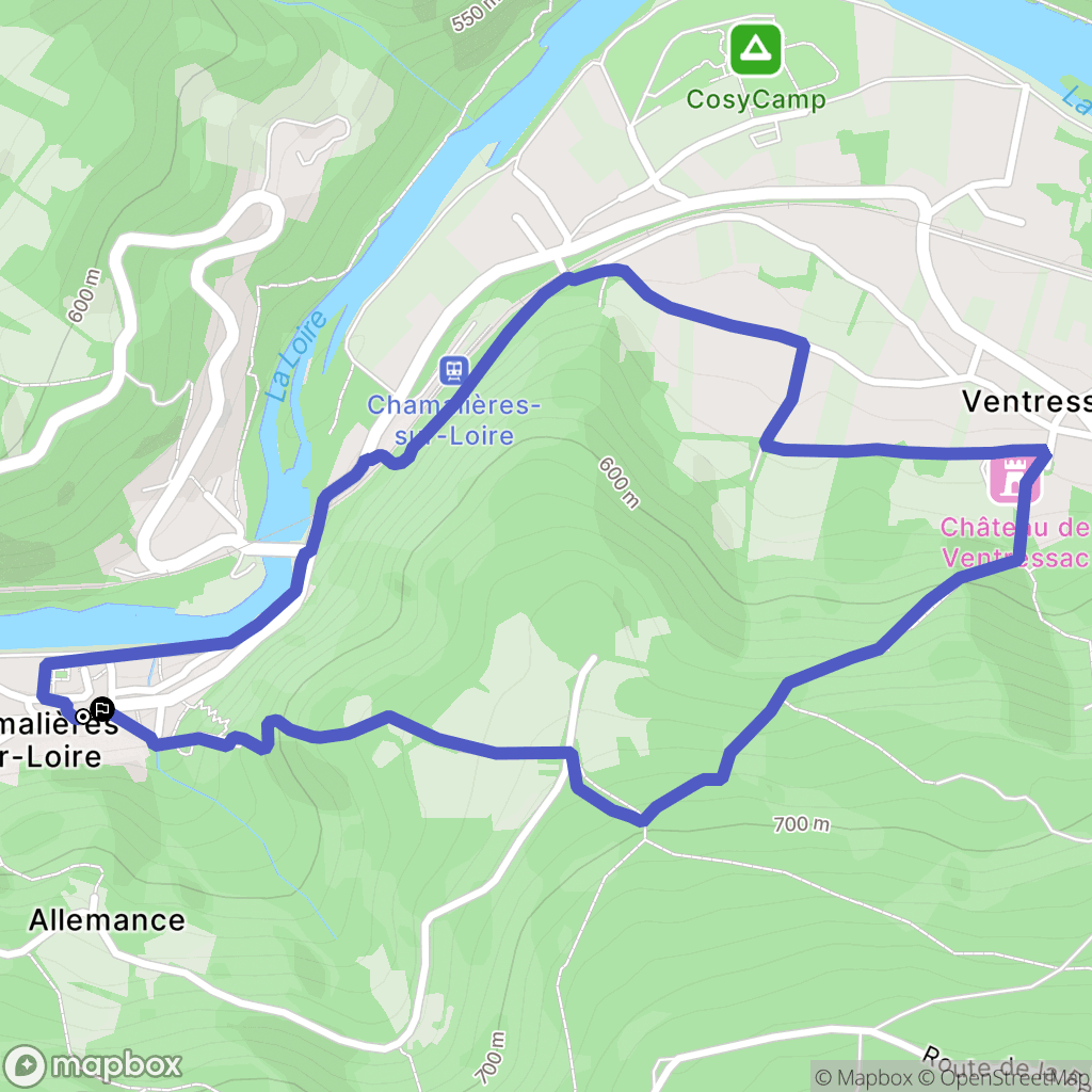 Chamalières-sur-Loire : carte du parcours de randonnée - France