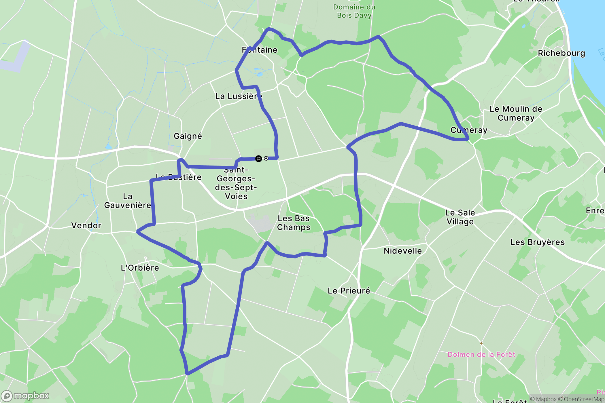 Gennes-Val-de-Loire : carte du parcours de randonnée - France