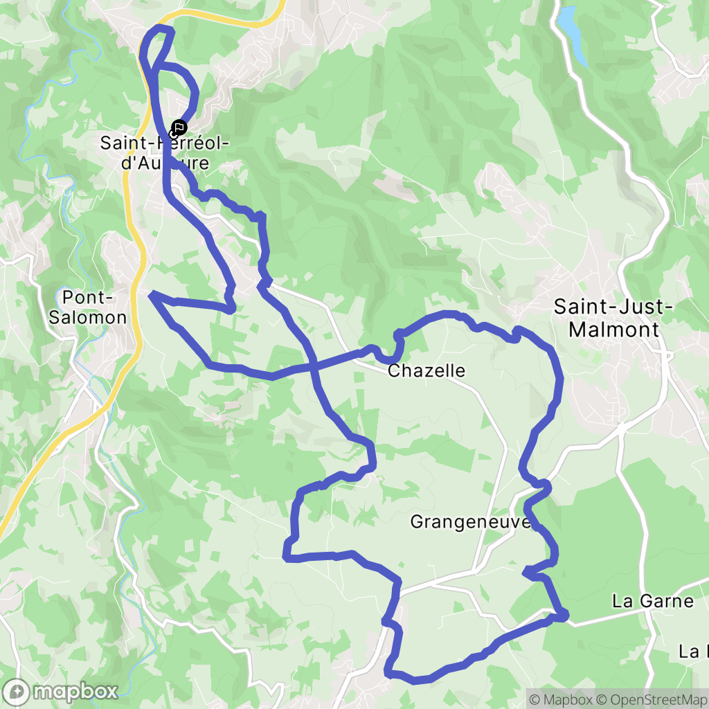 Saint-Ferréol-d'Auroure : carte du parcours de randonnée - France