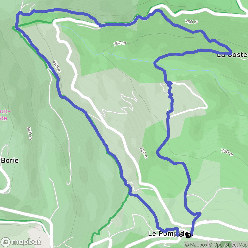Le Pompidou : carte du parcours de randonnée - France