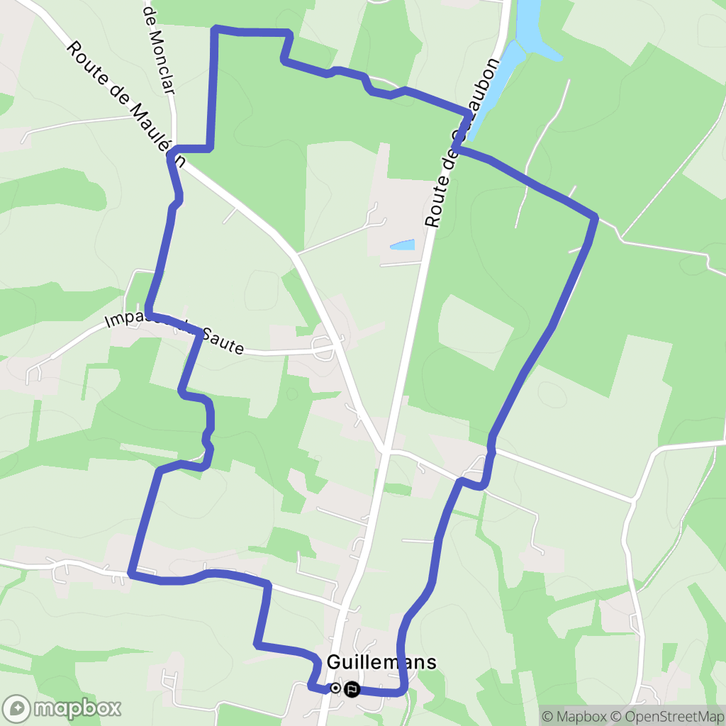 Estang : carte du parcours de randonnée - France