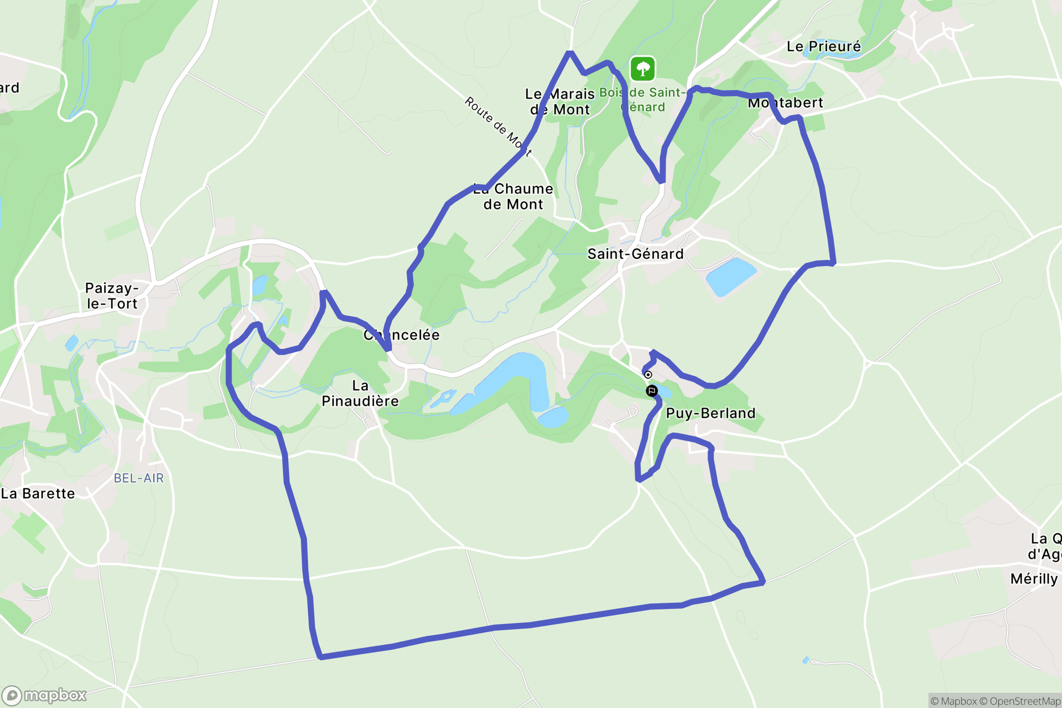 Marcillé : carte du parcours de randonnée - France
