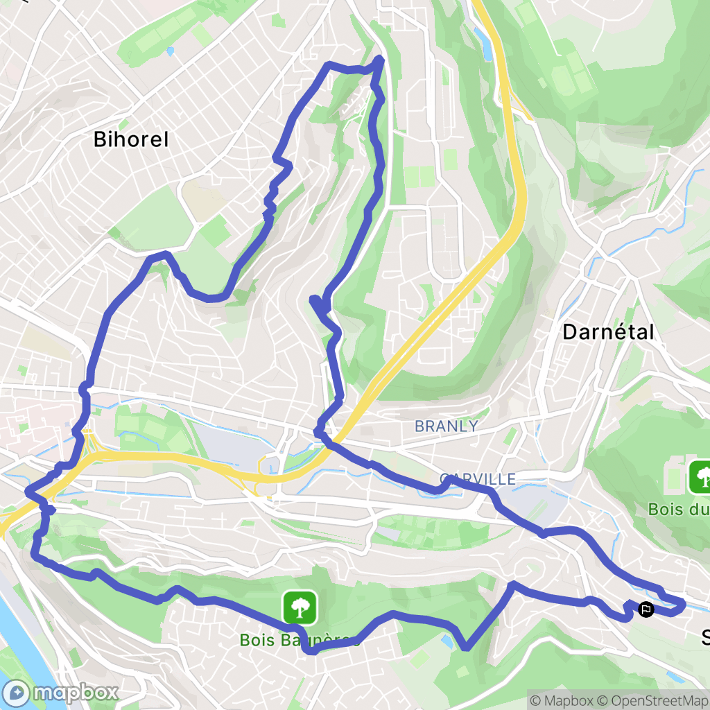 Saint-Léger-du-Bourg-Denis : carte du parcours de randonnée - France